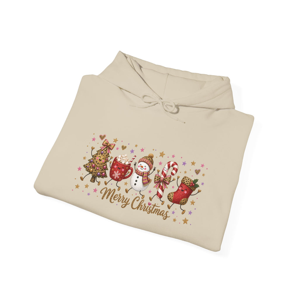 Christmas Animals 'Merry Christmas' Hoodie - Cute Holiday Santa, Reindeer & Penguin Sweatshirt
