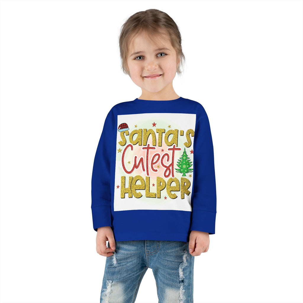 Santa's Cutest Helper Toddler Long Sleeve Tee