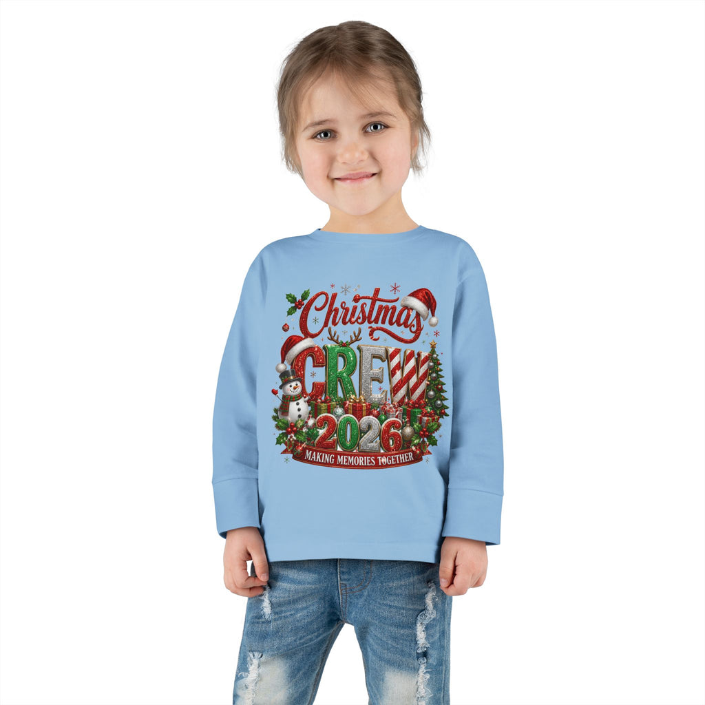 Toddler Long Sleeve Tee — "Christmas Crew 2026" Holiday Shirt