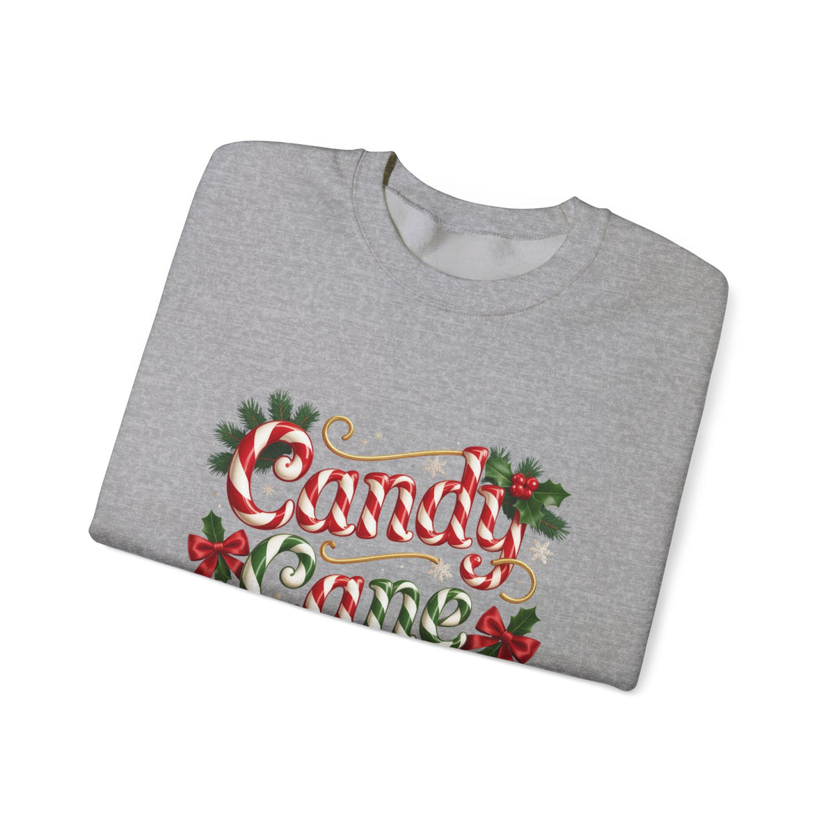 Crewneck Sweatshirt - "Candy Cane Wishes" Festive Holiday Sweater