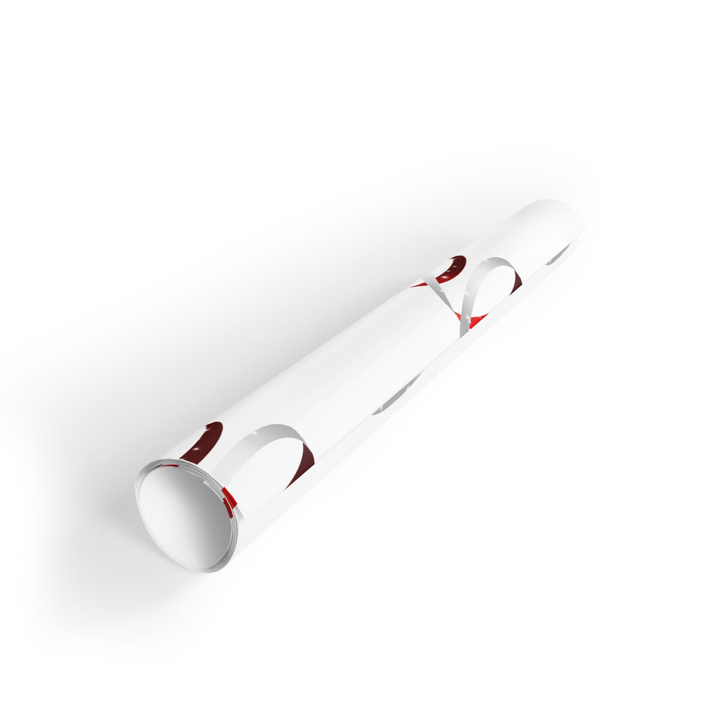 Christmas Spiral Tree Wrapping Paper Roll — Red & Silver Holiday Gift Wrap