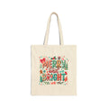 Holiday Tote Bag — “Merry and Bright” Christmas Canvas Tote
