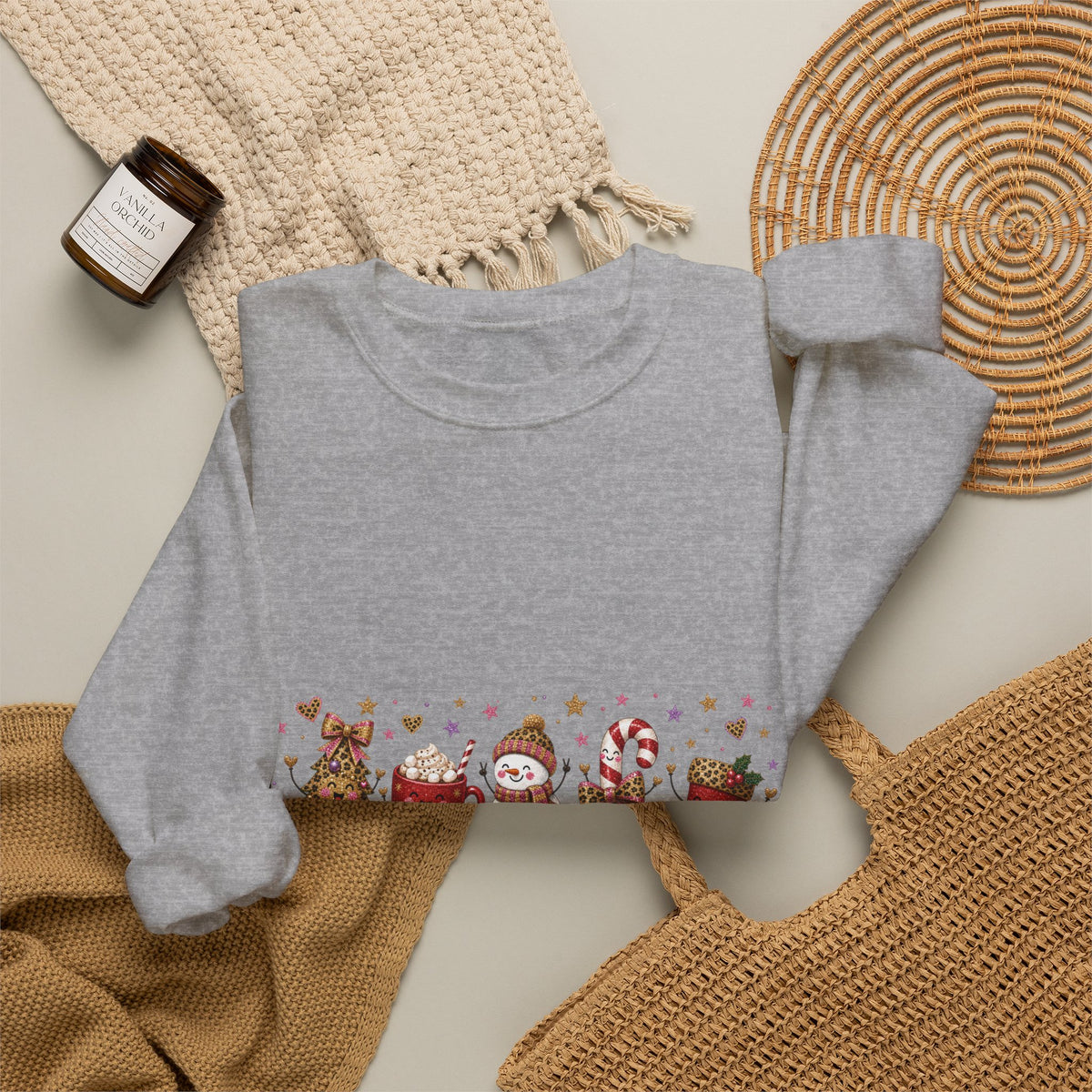 Christmas Crewneck Sweatshirt — Merry Christmas Cute Holiday Animals Design