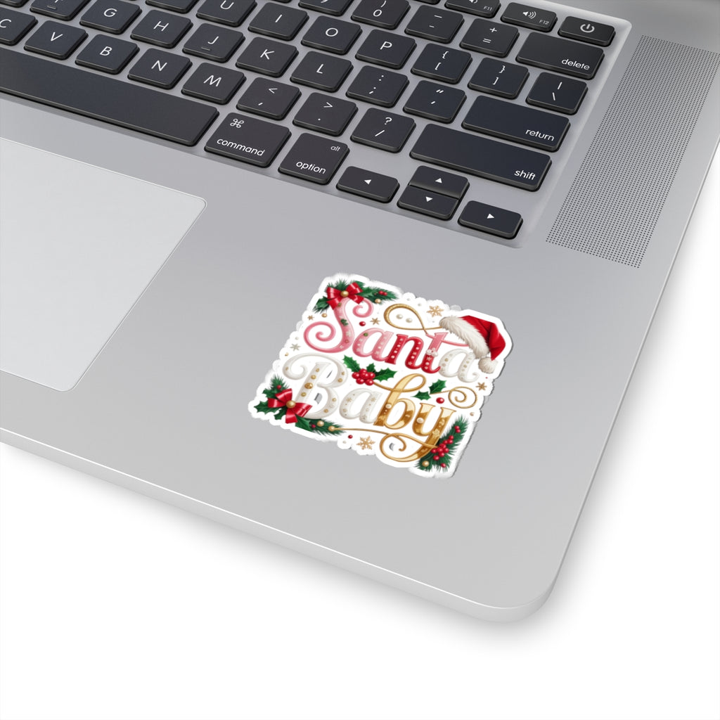 Santa Baby Christmas Sticker — Festive Kiss-Cut Holiday Decal