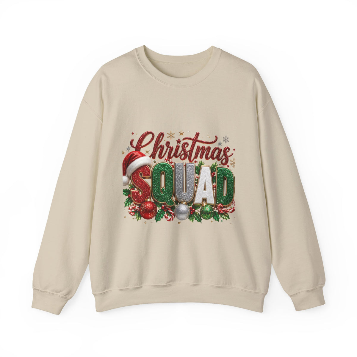 Christmas Squad Crewneck Sweatshirt — Festive Holiday Graphic Pullover