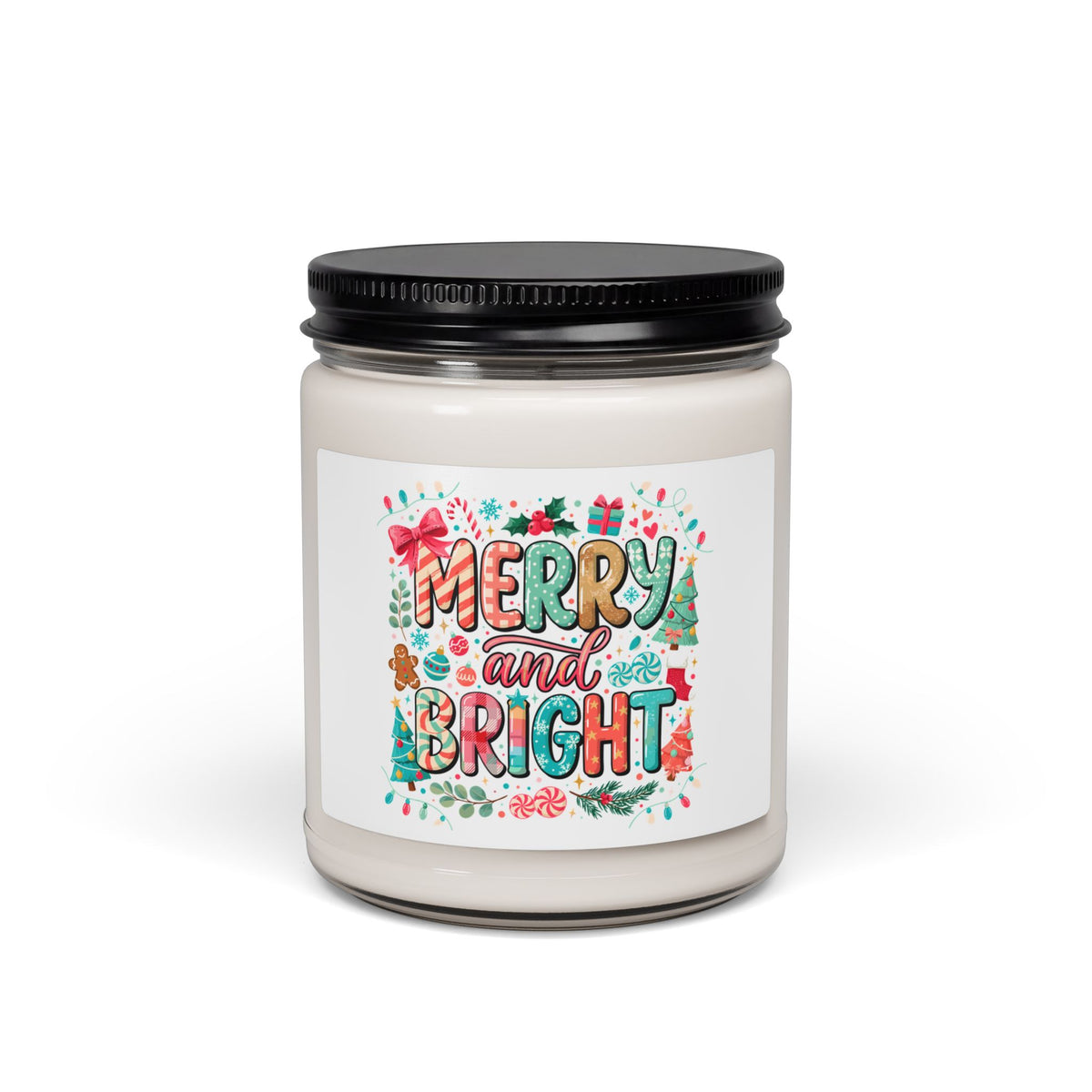 Merry and Bright Scented Soy Candle — 9oz Holiday Christmas Candle