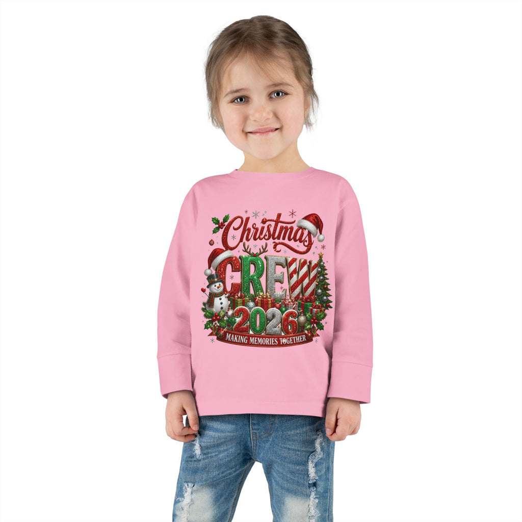 Toddler Long Sleeve Tee — "Christmas Crew 2026" Holiday Shirt