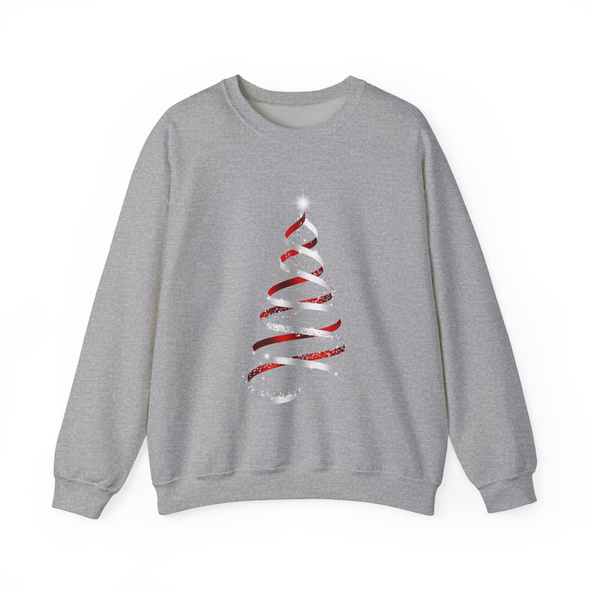 Christmas Ribbon Tree Crewneck Sweatshirt — Minimal Holiday Pullover