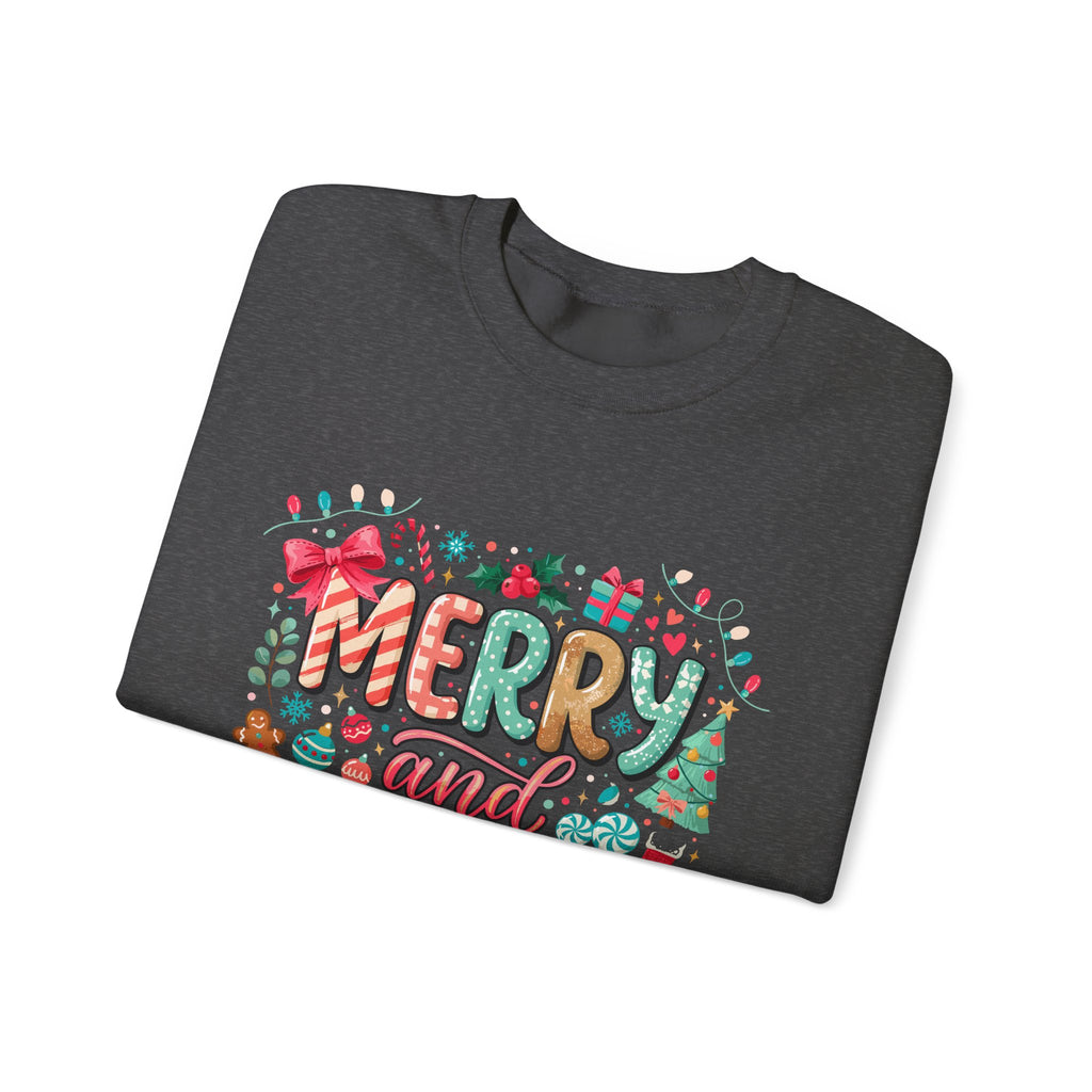 Merry and Bright Sweatshirt — Christmas Holiday Crewneck