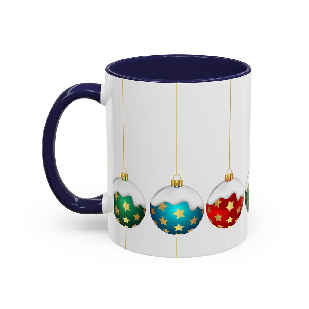 Holiday Ornament Accent Coffee Mug — Festive Christmas Baubles (11/15oz)