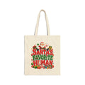 Santa's Favorite Human Canvas Tote Bag – Holiday Christmas Gift Tote