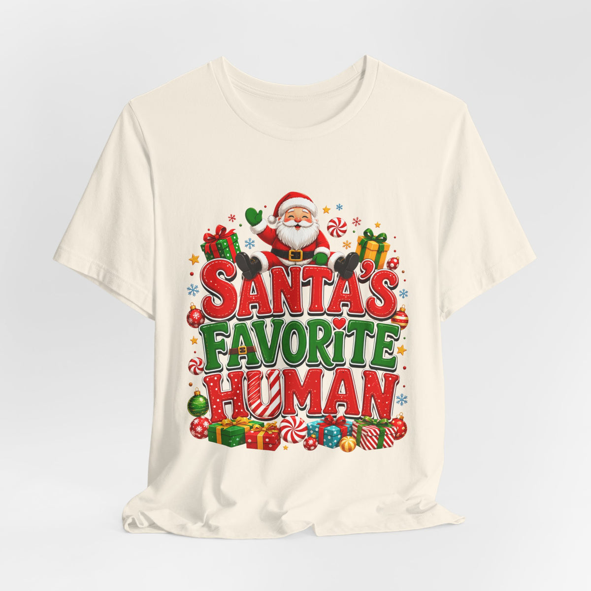Santa's Favorite Human T-Shirt — Funny Christmas Holiday Tee