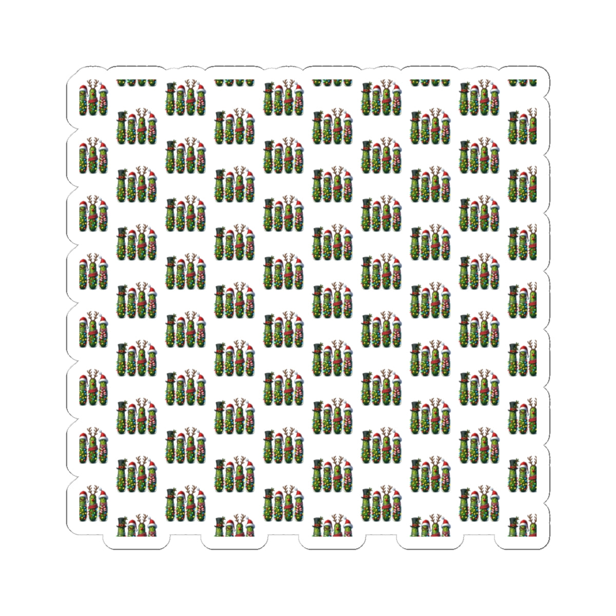 Cactus Pattern Kiss-Cut Sticker Sheet — Mini Succulent Laptop Decals