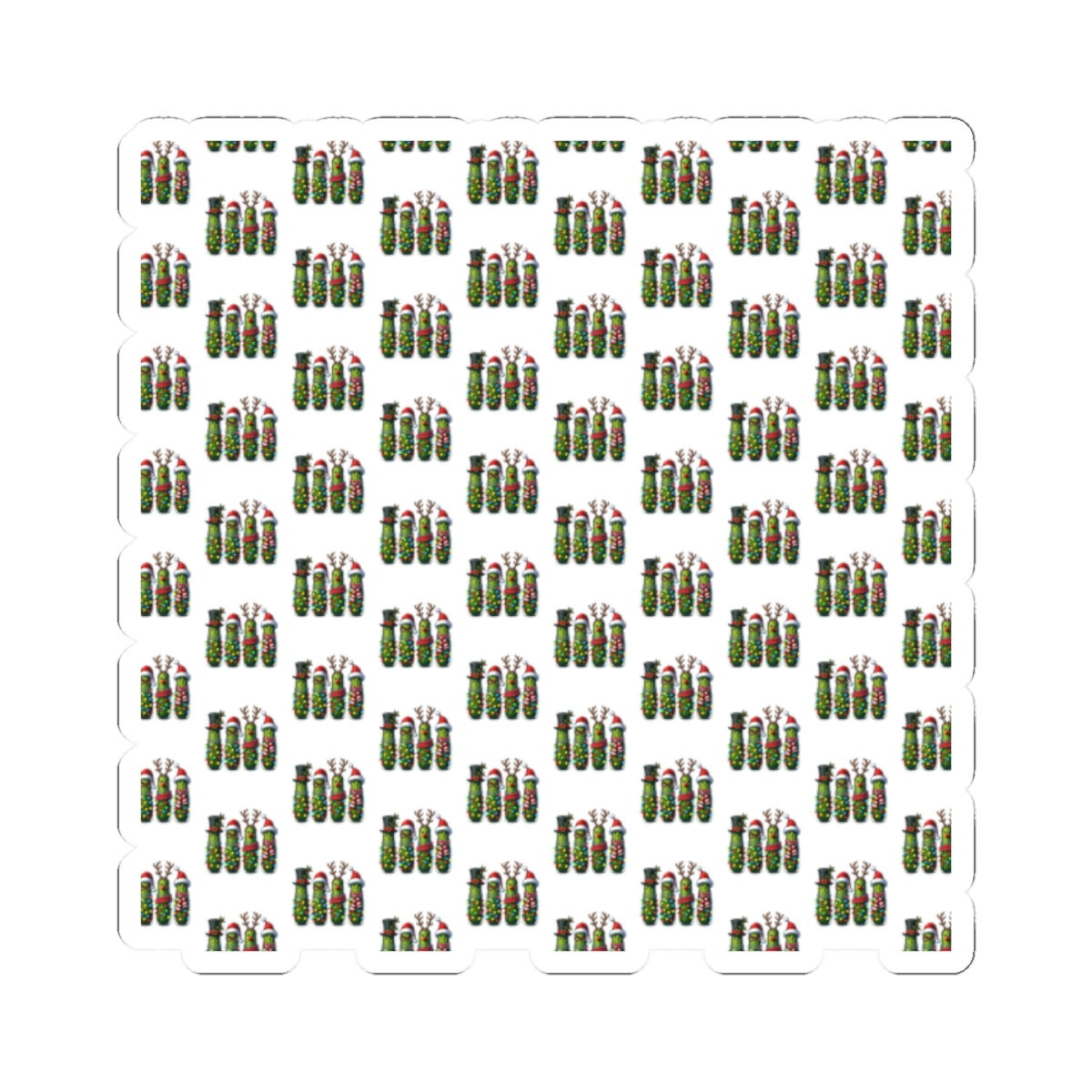 Cactus Pattern Kiss-Cut Sticker Sheet — Mini Succulent Laptop Decals