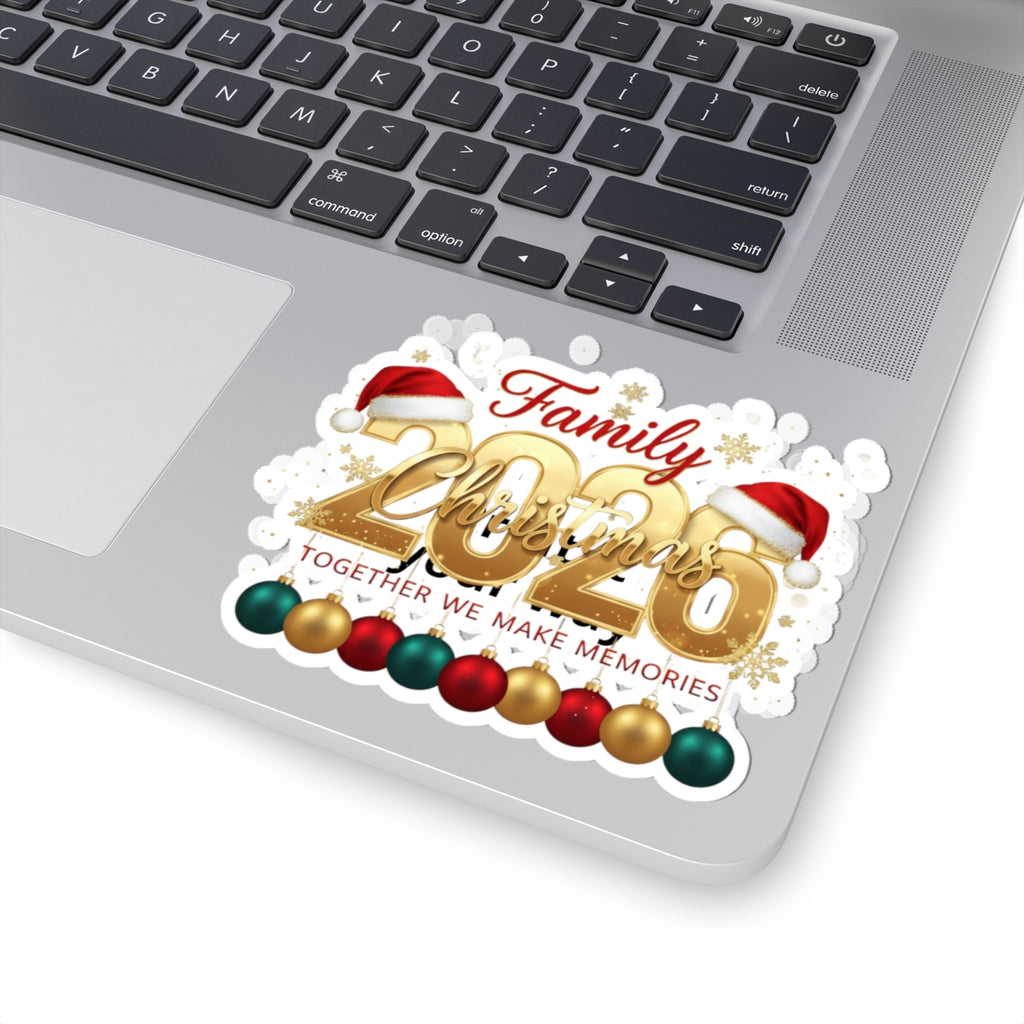 Family Christmas 2026 Kiss-Cut Sticker — "Together We Make Memories" Holiday Decal