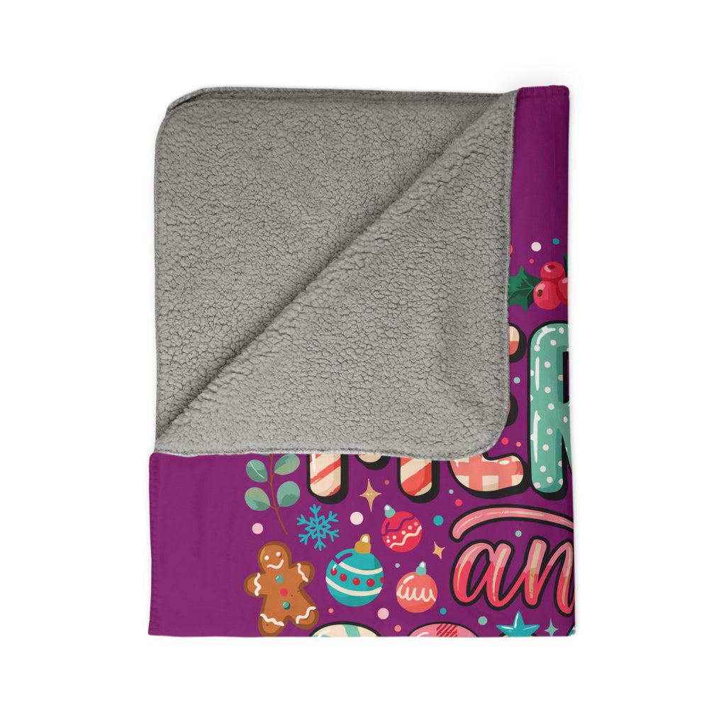 Merry and Bright Sherpa Blanket — Cozy Holiday Fleece Throw