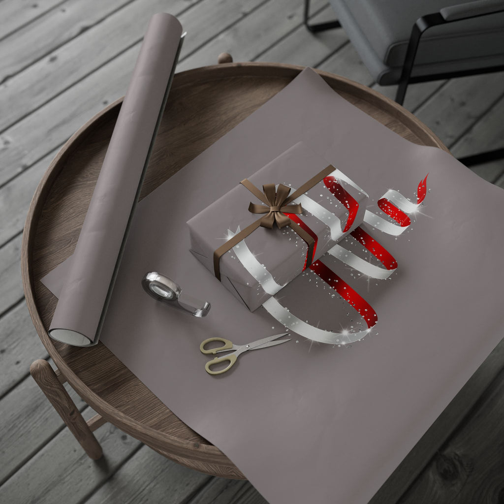 Christmas Tree Stripe Wrapping Paper Roll — Minimal Red & White Holiday Gift Wrap