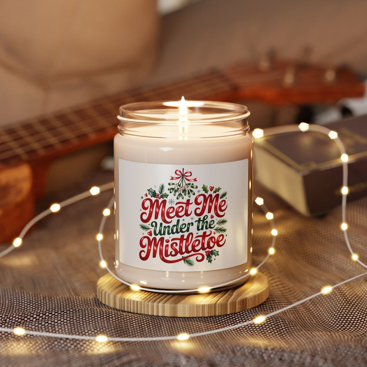 Meet Me Under the Mistletoe Scented Soy Candle — 9oz Holiday Christmas Candle