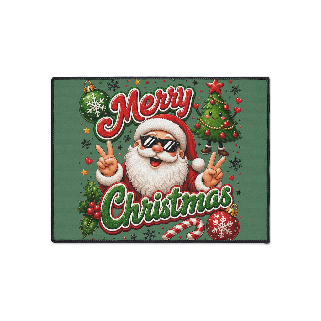 Merry Christmas Santa Floor Mat — Heavy-Duty Holiday Doormat