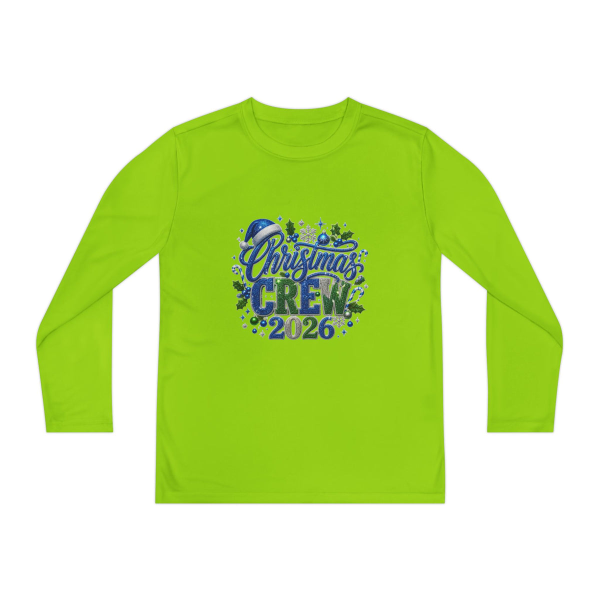 Youth Long Sleeve Tee — "Christmas Crew 2026" Holiday Shirt