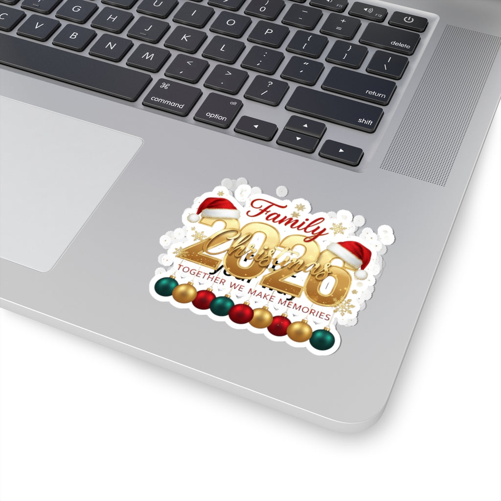 Family Christmas 2026 Kiss-Cut Sticker — "Together We Make Memories" Holiday Decal