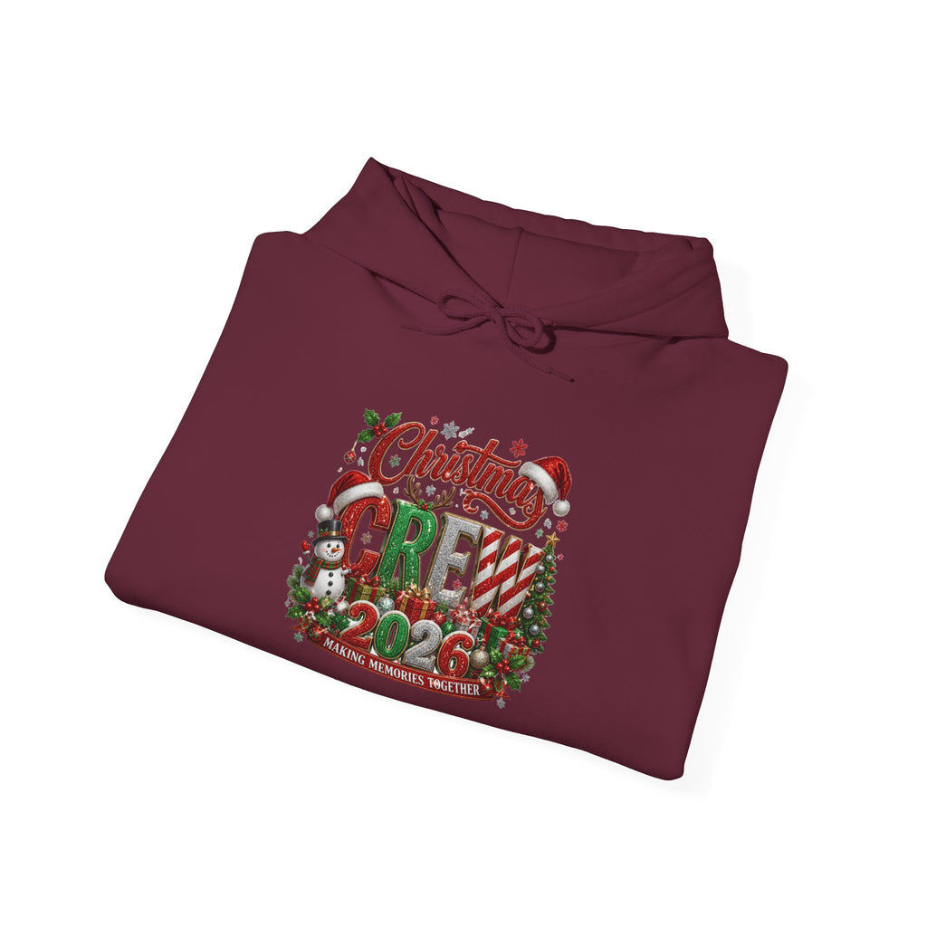 Christmas Crew Hoodie - Festive Pinecone & Wreath Holiday Sweatshirt