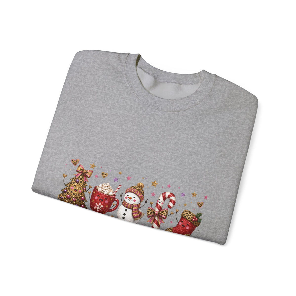 Christmas Crewneck Sweatshirt — Merry Christmas Snowman & Stocking Holiday Pullover