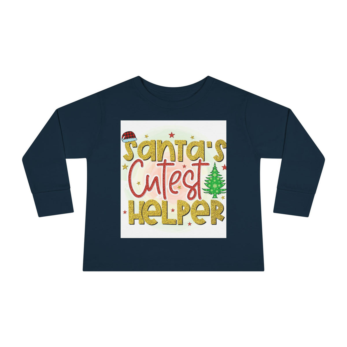 Santa's Cutest Helper Toddler Long Sleeve Tee