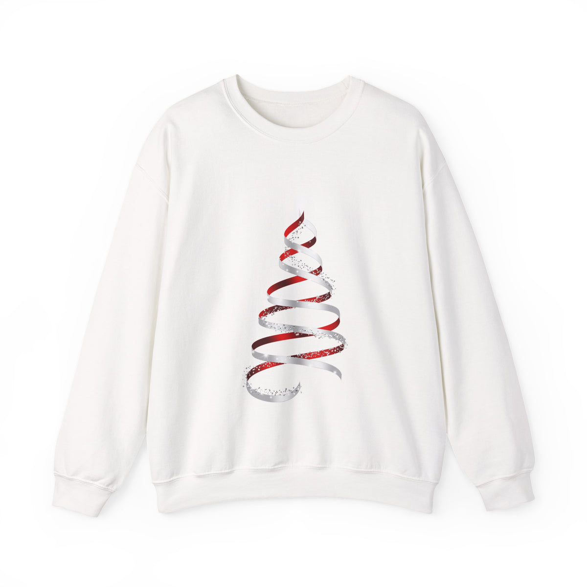 Minimal Red Ribbon Christmas Tree Sweatshirt
