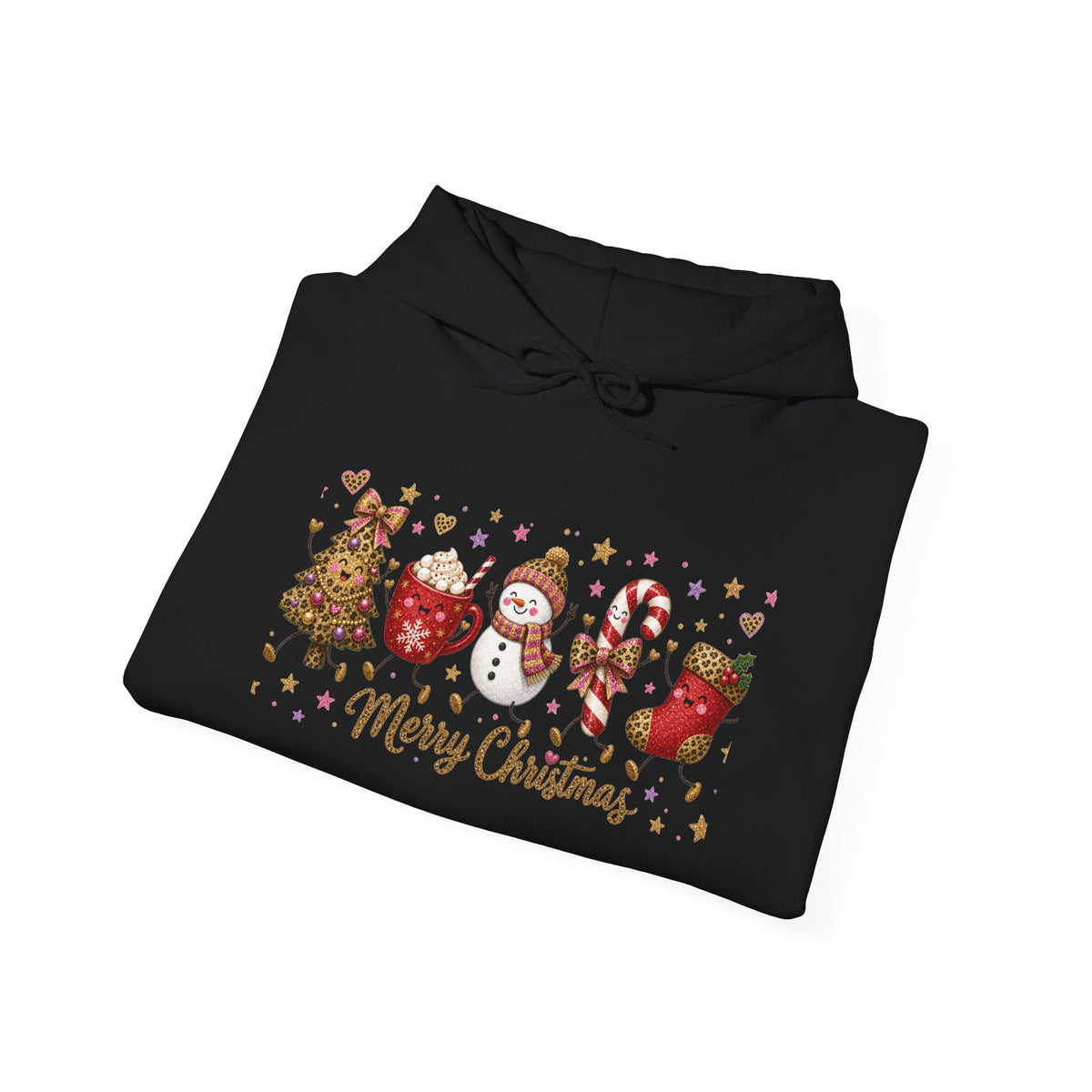 Christmas Cookie Characters Hoodie - "Merry Christmas" Holiday Sweatshirt