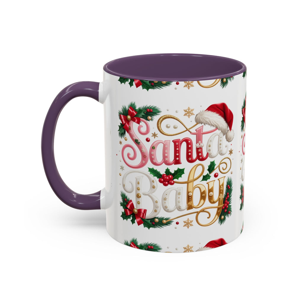 Santa Baby Christmas Accent Mug – Festive Holiday Coffee Cup (11/15oz)