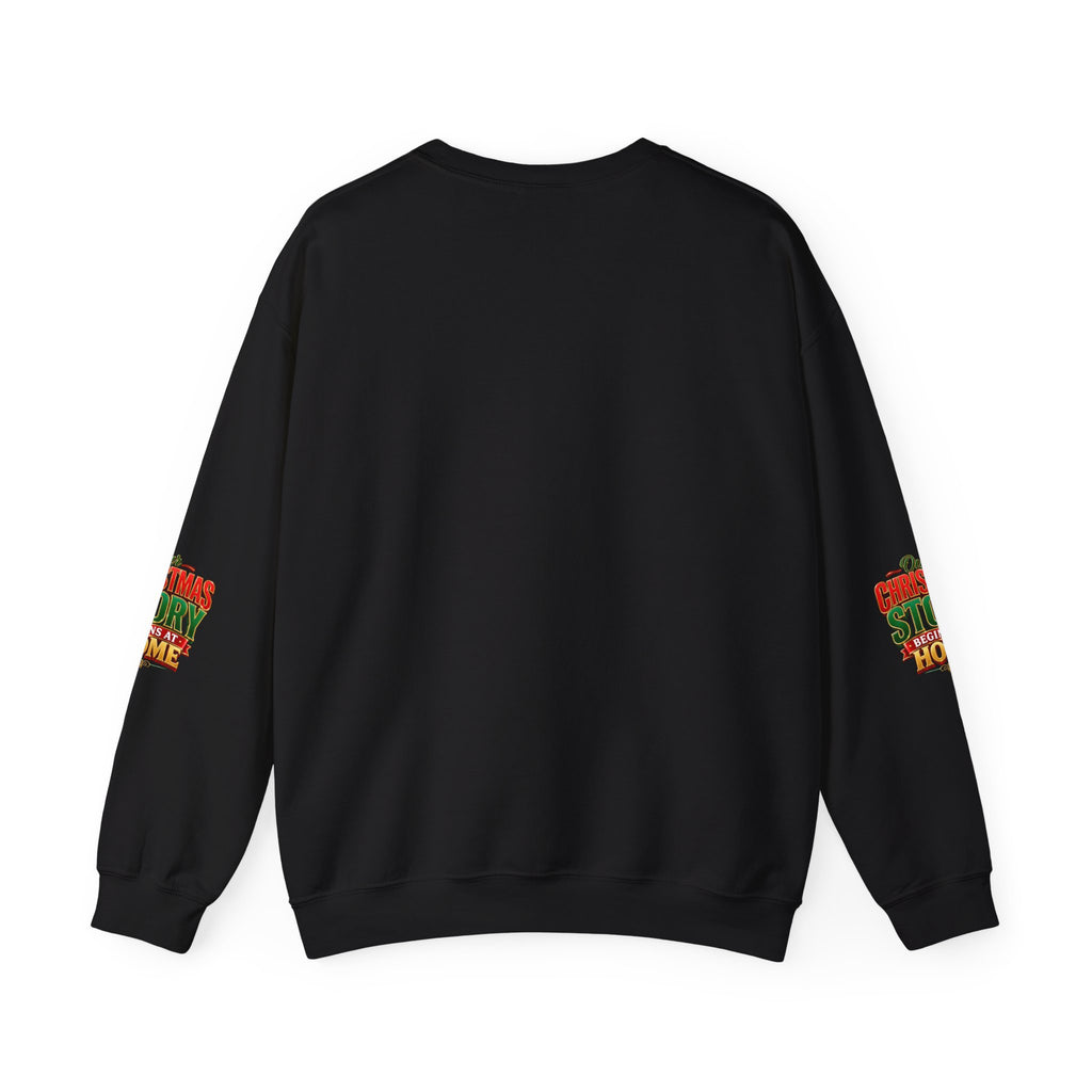 Christmas Love Crewneck Sweatshirt — "Home Is Filled With Christmas Love" Holiday Sweater