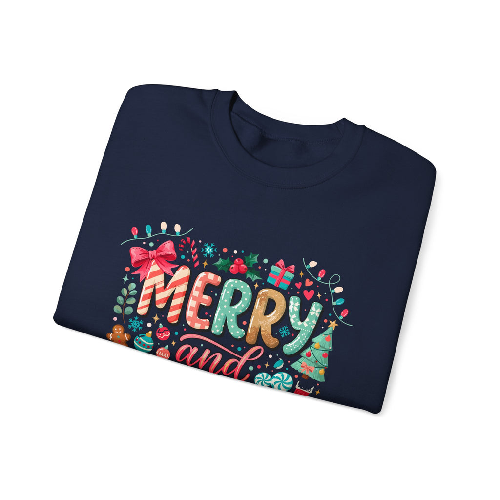 Merry and Bright Sweatshirt — Christmas Holiday Crewneck