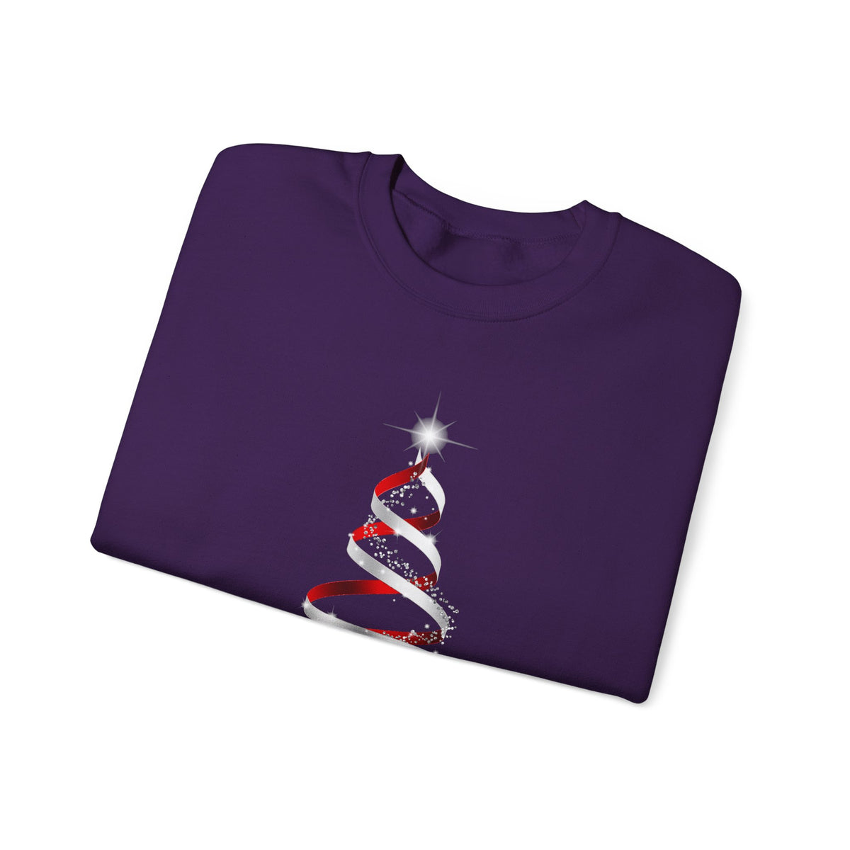 Minimal Red Ribbon Christmas Tree Sweatshirt