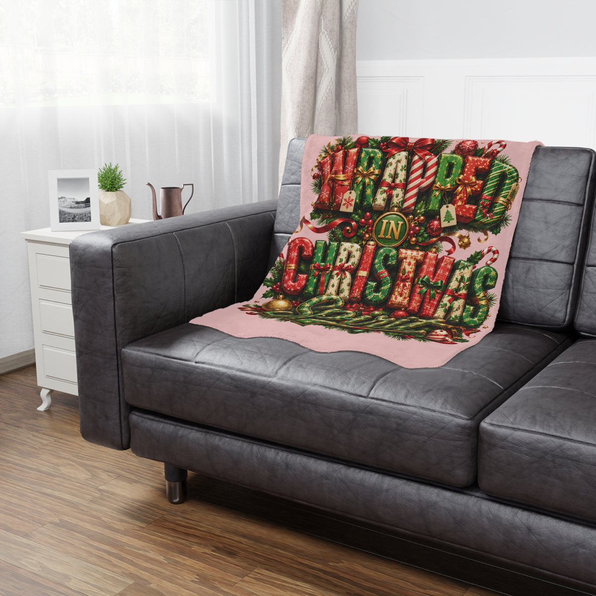 Christmas Spirit Minky Blanket — Wrapped in Christmas Spirit Holiday Throw
