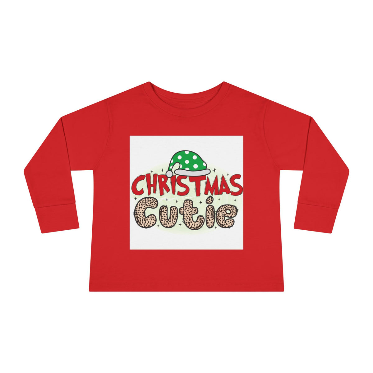 Toddler Long Sleeve Tee — "Christmas Cutie" Holiday Shirt