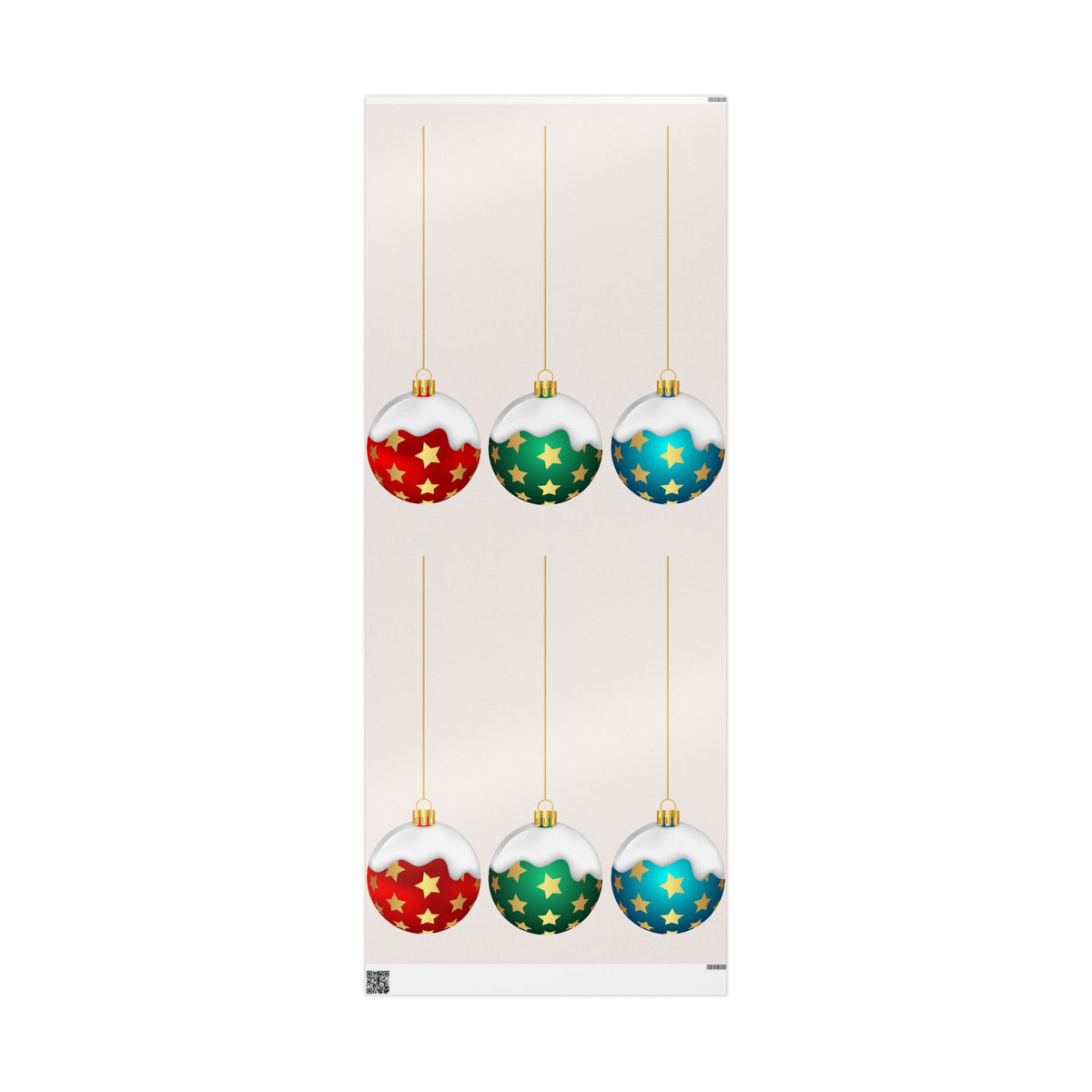 Christmas Ornament Wrapping Paper Roll — Minimal Holiday Bauble Pattern