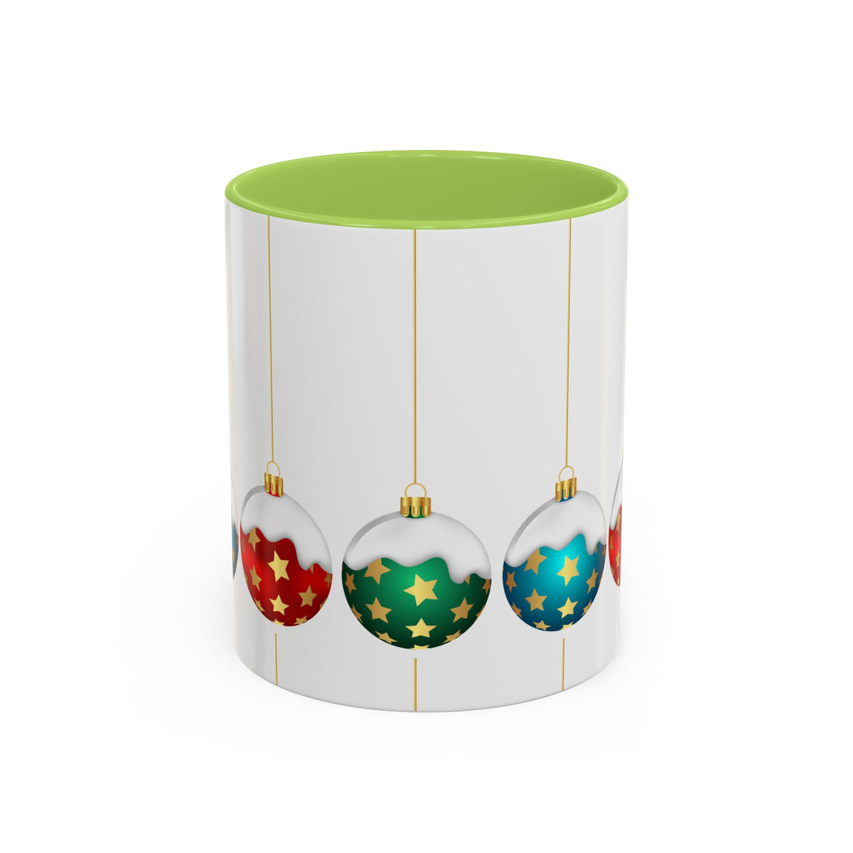 Holiday Ornament Accent Coffee Mug — Festive Christmas Baubles (11/15oz)