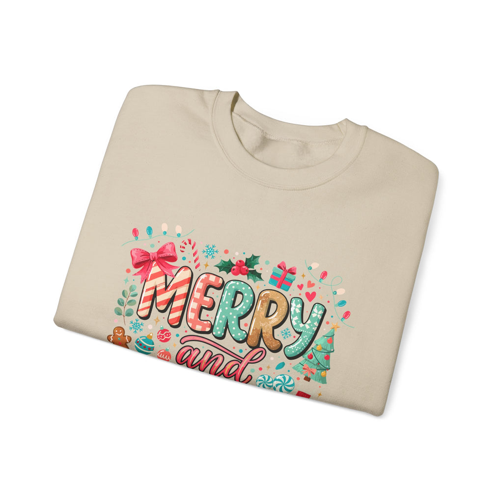 Merry and Bright Sweatshirt — Christmas Holiday Crewneck