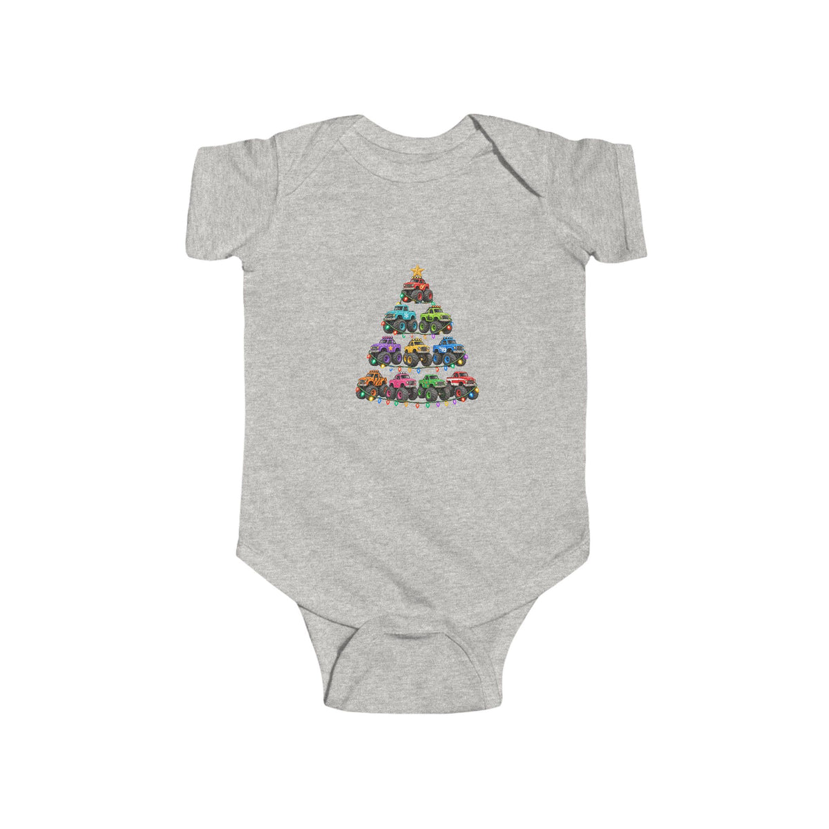 Baby Bodysuit — Colorful Floral Christmas Tree Infant Onesie