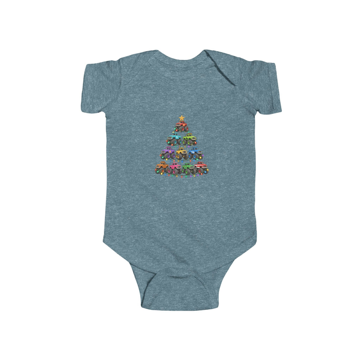 Baby Bodysuit — Colorful Floral Christmas Tree Infant Onesie