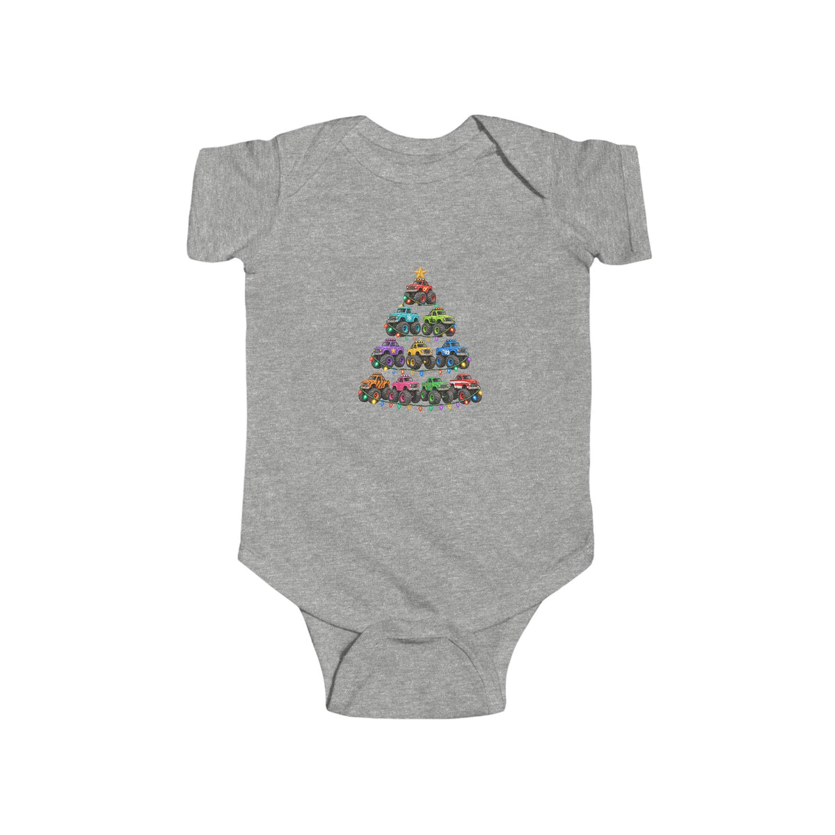 Baby Bodysuit — Colorful Floral Christmas Tree Infant Onesie