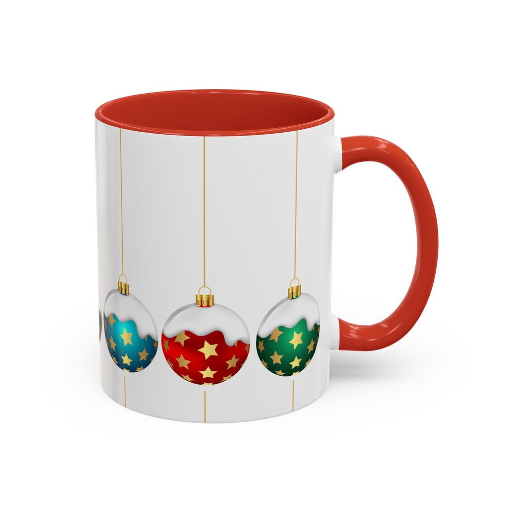 Holiday Ornament Accent Coffee Mug — Festive Christmas Baubles (11/15oz)