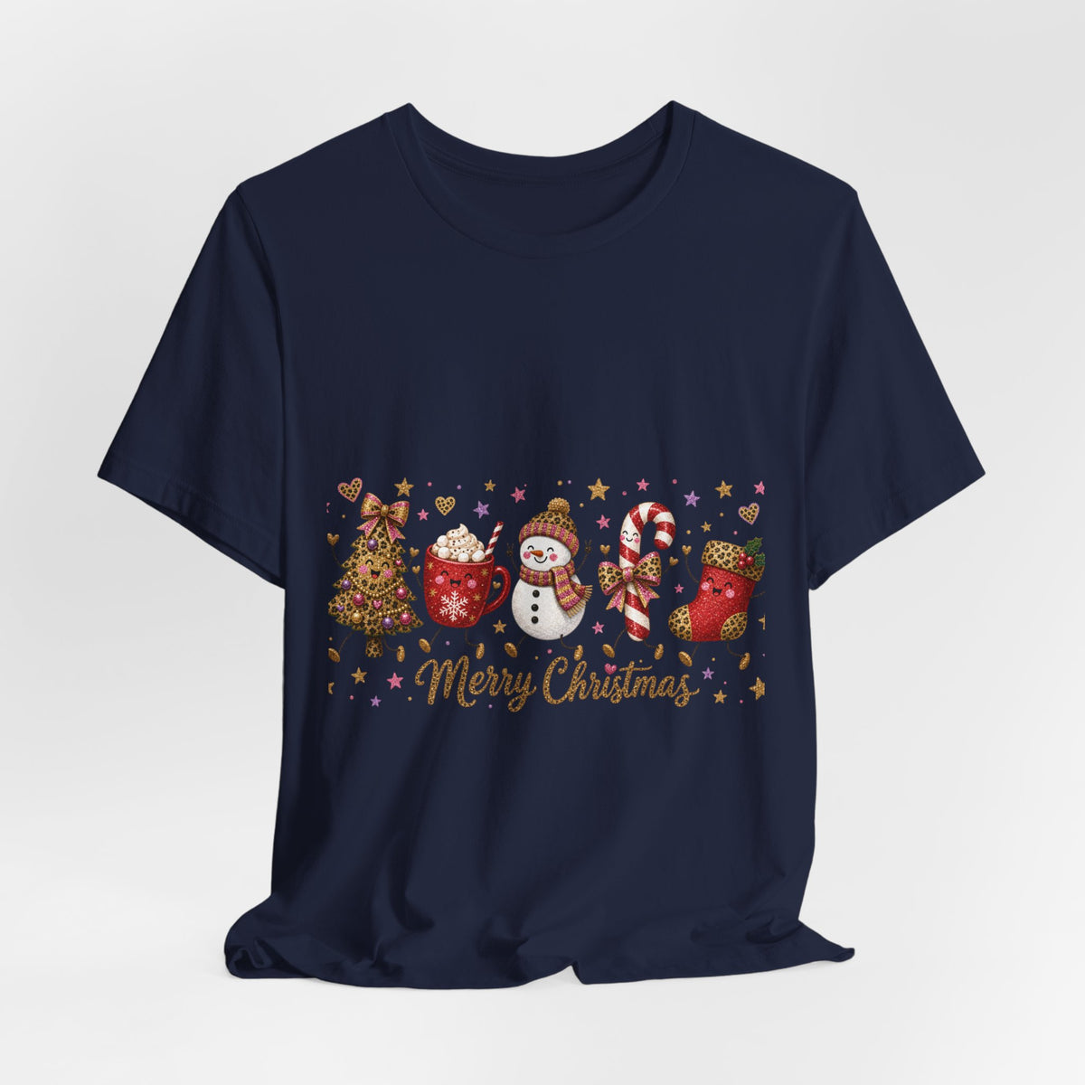 Christmas Characters T-Shirt — 'Merry Christmas' Holiday Graphic Tee