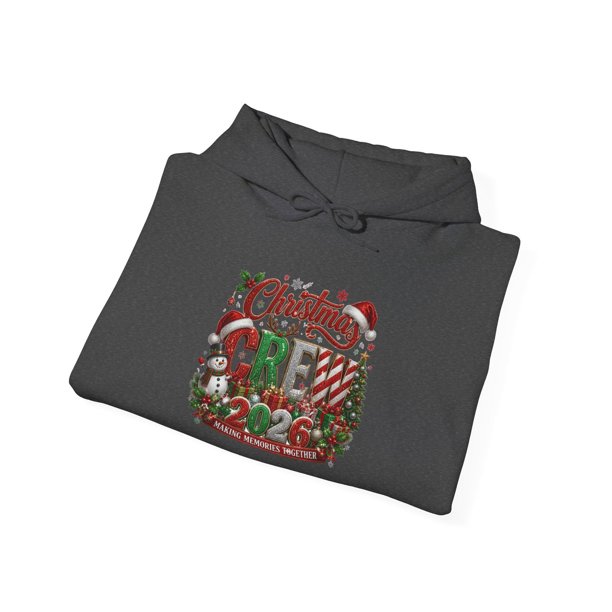Christmas Crew Hoodie - Festive Pinecone & Wreath Holiday Sweatshirt