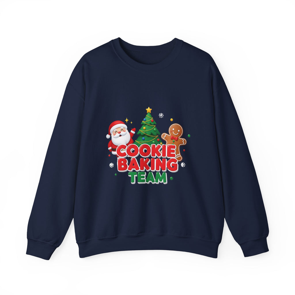 Cookie Baking Team Sweatshirt — Christmas Santa & Gingerbread Holiday Crewneck