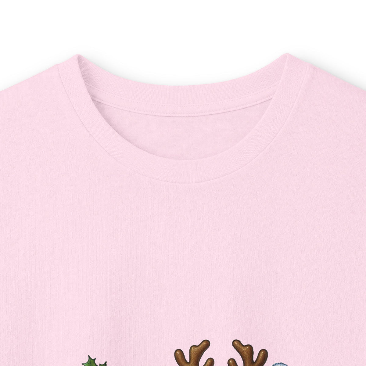 Long Sleeve Tee - Christmas Pickle Family with Santa Hat & Reindeer Holiday Design
