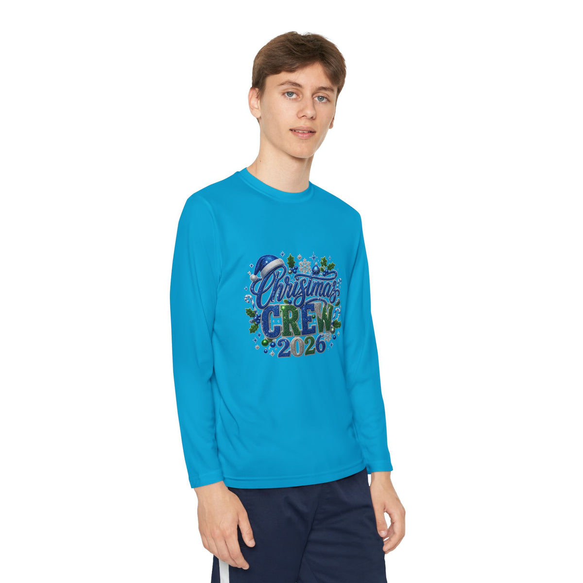 Youth Long Sleeve Tee — "Christmas Crew 2026" Holiday Shirt