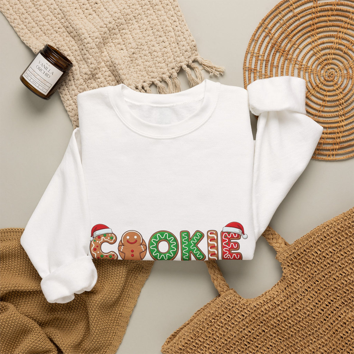 Cookie Crew Crewneck Sweatshirt — Cute Christmas Holiday Baking Graphic