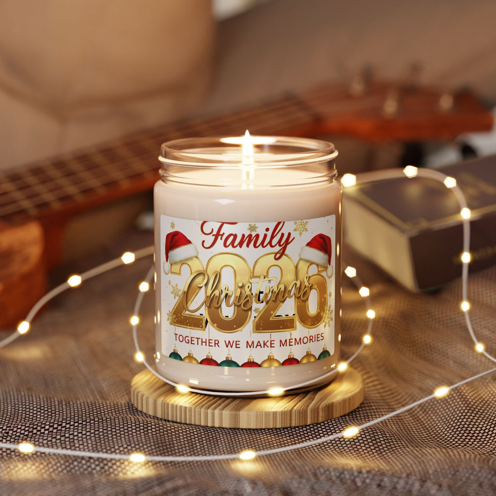 2026 Family Christmas Scented Soy Candle - "Together We Make Memories" (9oz)